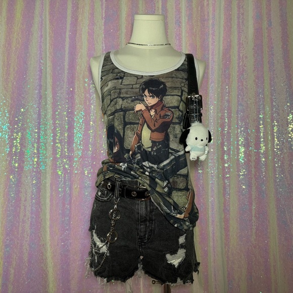 attack on titan full double graphic women's tank top - Picture 1 of 8